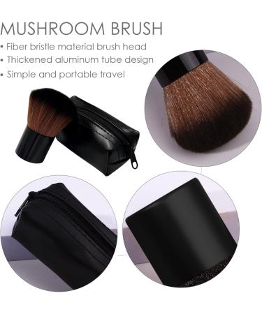 1 Mushroom Shaped Brush with 1 Storage Bag Black Foundation Makeup Brush Soft Fluffy Makeup Brush Face Makeup Brush Blush Brush Large Makeup Brush (Black) - Buy Online on GoSupps.com