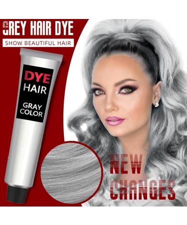 Silver Grey Natural Hair Colour Cream Grey Hair Colour Cream Temporary Hair Colour Cream Natural Unisex Hair Dye Light Grey Silver Colour Cream for All Hair Types 1pcs - Buy Online on GoSupps.com