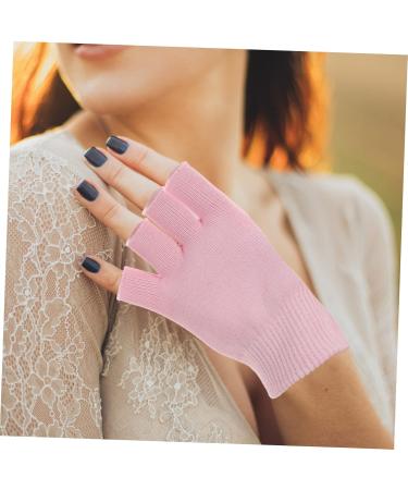Housoutil 1 Pair Gel Manicure Gloves for Men Elastic Moisturizing Gel Mittens Gel Gloves Moisturizing Fingerless Glove Spa Glove Moisturizing Gloves Gel Mitten Hand Lotion Miss Pink - Buy Online on GoSupps.com