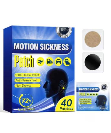 apooto 40Count Motion Sickness PatchesAnti Nausea Sea Sickness Patch for The Relief of Nausea and Dizziness in Adults and Kids from Cars Cruise Ships Planes Trains Buses Sea Scikness
