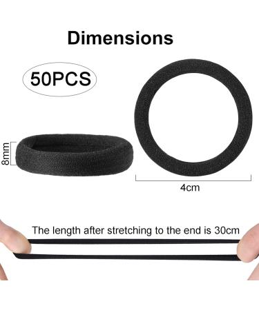 ILamourCar 50 Seamless Cotton Hair Elastics for Girls, Babies, and Women - Black - Buy Online on GoSupps.com