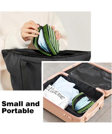 Watermelon Striped Menstruation Pad Bag with Zipper - Stylish Women's Napkin & Tampon Collection Bag - Buy Online on GoSupps.com