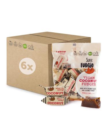 Super fudgio organic candies - coconut - vegan and gluten -free - Organic caramel candies without palm oil - with organic coconut milk and coconut sugar |6x150g multipack |Coconut coconut 1 piece (6 Pack)