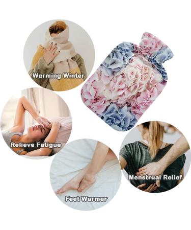Naanle Hot Water Bottle with Lid - 1L Spring Hydrangeas for Menstrual Cramps Relief & Heat Therapy - Ideal for Hand & Foot Comfort - Buy Online on GoSupps.com