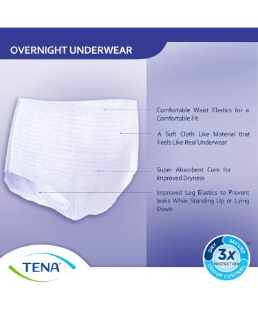 Tena Incontinence Underwear for Overnight Unisex Large 11 Count Large 11 count Solid - Buy Online on GoSupps.com