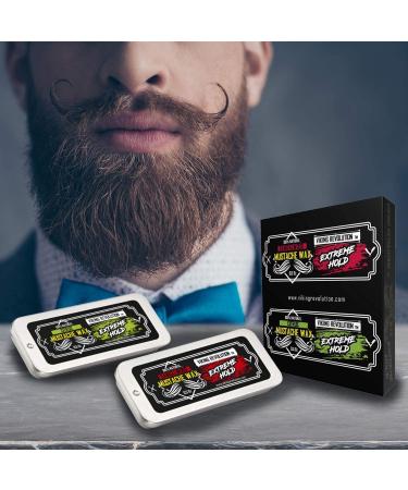 Extreme Hold Mustache Wax 2 Pack for Men - Citrus & Sandalwood Scents - 0.5oz x 2 - Buy Online on GoSupps.com