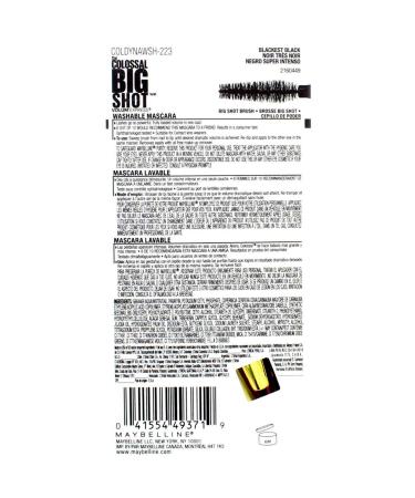 Maybelline Volum' Express Colossal Big Shot Washable Mascara 223 Blackest Black (2 Pack) - Buy Online on GoSupps.com