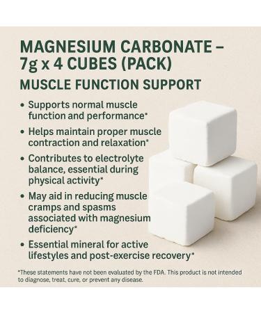 Magnesium Carbonate Cubes 3 -Pack (7g Each) Pure Food-Grade Non-GMO Gluten-Free Vegan Carbonato de Magnesio en Cubos Made in Mexico - Buy Online on GoSupps.com