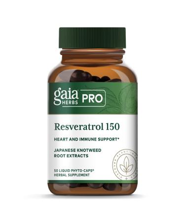 GAIA HERBS PRO Resveratrol 150 - Offers Heart Health & Immune Support - Contains Japanese Knotweed - Vegan Soy-Free & Gluten-Free - 50 Liquid Phyto-Caps (25 Servings)