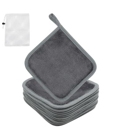Borisca 12 pieces of slaughtering pads washable 15 x 15cm removal towel made of microfiber soft soft make -up clothes Washable with storage bag washable washable mesh pads for make -up in everyday life and when traveling