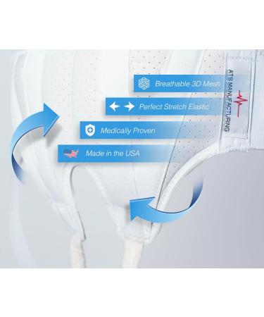 Adjustable White Double Hernia Truss & Support Belt with Compression Pads - Medium | International Shipping Available - Buy Online on GoSupps.com