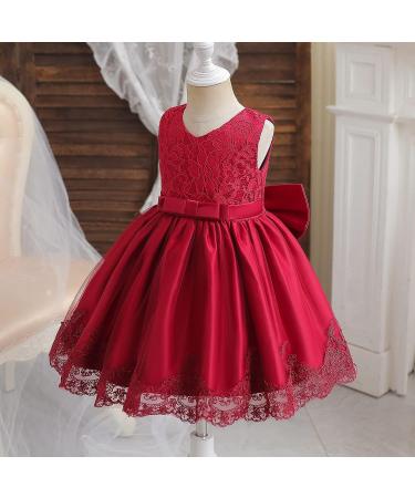 NNJXD Baby Girls Flower Princess Birthday Party Dress 648 Red-a | Size 3-4 Years - Buy Online on GoSupps.com