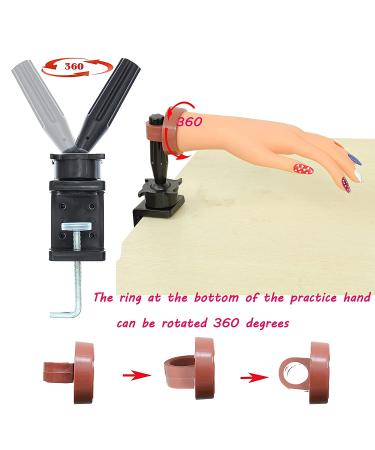 Acrylic Nail Practice Hand with C-clamp | Fake Nails Training Hand for Nail Technicians - Chocolate Hand - Buy Online on GoSupps.com