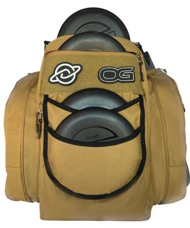 Discology Disc Golf OG V2 Disc Golf Bag | 26+ Disc Capacity | Premium Disc Golf Backpack Bag | Tough, Durable Design | 2 Large Top and Side Compartments | Top Patch Panel with Two Patchs Included
