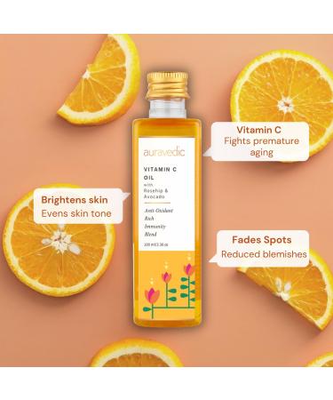 Vitamin C Oil for Skin - Natural & Organic Face Moisturizer with Rosehip Avocado & Vitamin E - 3.38 Fl Oz (100ml - Buy Online on GoSupps.com