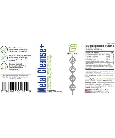 Zemvelo Metal Cleanse+ - Supports Detoxification | Promotes Healthy Immune System | Defends Against Heavy Metals | 60 Day Supply - Buy Online on GoSupps.com