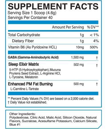 Eflow Nutrition Elixir PM - Night Time Fat Burner & Natural Sleep Support - Appetite Suppressant & Weight Loss - Blue Ice (40 Servings) - Buy Online on GoSupps.com