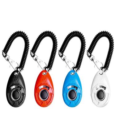 Dog Clicker EYLEER 4 Pack Pet Dog Cat Training Clickers Set with Wrist Band Big Button for Pet Dog Cat Horse Birds Rabbit and Other Animal Training Kit
