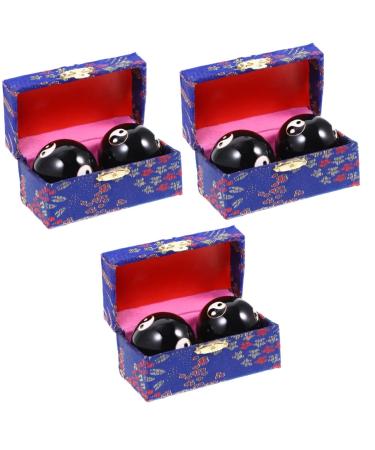 Beaupretty 6 STK massage globe Medical balls to train roller balls Massage Chinese balls gymnastics balls for training handballs made of metal handy fitness cloisonn aemille boccia