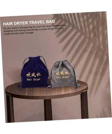Healeved 2pcs Storage Bag Drawstring Hair Dryer Pouch Safe Hair Dryer Pouch Cotton Drawstring Bags Velvet - Buy Online on GoSupps.com