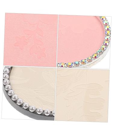 2pcs Makeup Palette - Polish Color Mixing Plate for Nail Art | Nail Gel & Watercolor Mixer | Pink & White 7x7cm - Buy Online on GoSupps.com