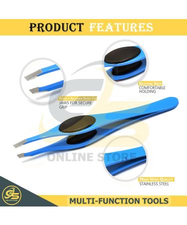 Slanted Grippy Eyebrow Tweezers - G.S Online Store 4 Mix Colors Set - Buy Online on GoSupps.com