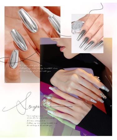 12 Jar Pearl Powder Nail Chrome Set - Rose Gold Purple Holographic Glitter & 8 Eyeshadow Brushes | Reflective Mirror Effect - Buy Online on GoSupps.com