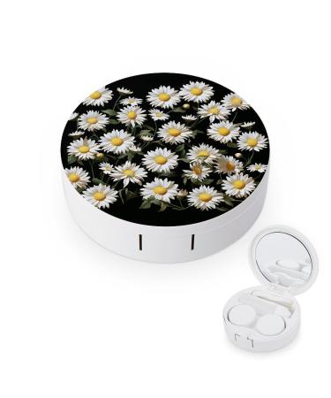 Contact Lens Case Daisy Print Plastic Contact Lens Case contact Lens Care Box ontact Lens Travel Box