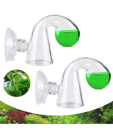 MITENING CO2 permanent test aquarium 2 pieces CO2 drop checker CO2 test drop checker CO2 long -term glass for aquarium freshwater aquarium planters (6x3cm)