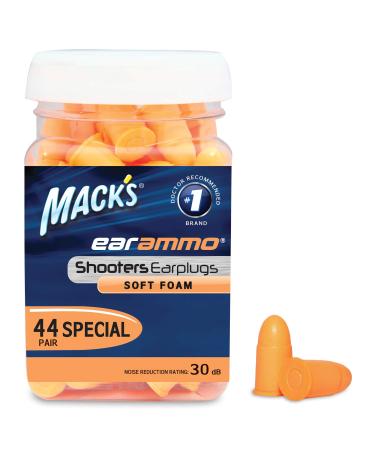 Mack's Ear Ammo Shooting Ear Plugs  Soft Foam, 44 Pair  Shooting Ear Protection for Hunting, Tactical, Target, Skeet and Trap Shooting