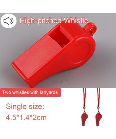 Shubeeieumi 2-Piece Sports Whistle Set - Red Plastic Whistles with Lanyard for School Sports Football Kids & Students | Crisp Sound - Buy Online on GoSupps.com