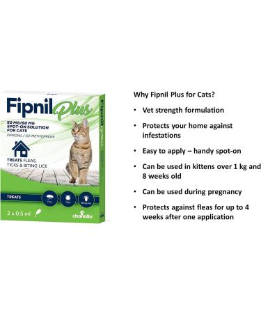 Chanelle Fipnil Plus Cat Flea Spot on 3 treatment - Buy Online on GoSupps.com