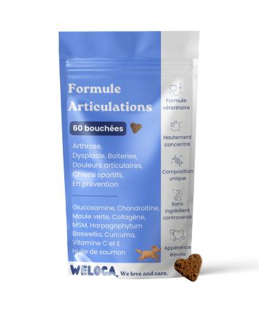 Dog Arthrosis - 60 bites - 11 natural active ingredients (Glucosamine Chondroitin, MSM, green lipped mussel, devil's claw) - Dog Joints - Anti-inflammatory - Dog food supplement