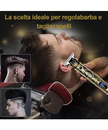 Men's Hair Clipper Professional Electric Beard Trimmer for Men Rechargeable Wireless Hair Cut T-Blade R - Buy Online on GoSupps.com