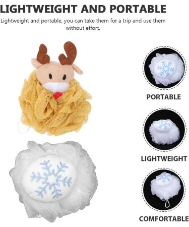 2pcs Exfoliating Bath Ball & Sponge Set | Shower Pouf Loofahs | Ideal for Body Wash & Kids | Holiday Gift - Buy Online on GoSupps.com