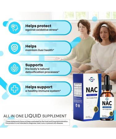 NAC Supplement N-Acetyl Cysteine with R-Alpha Lipoic Acid for Adults, Immune & Antioxidant Support, Liver & Lung Health - 1000 MG - Lemon Flavor - 60ml - Buy Online on GoSupps.com