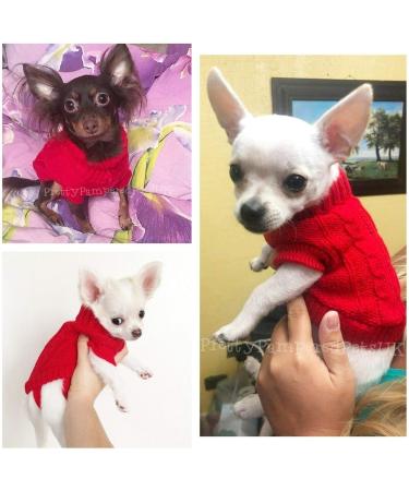 Chihuahua Clothes Puppy Dog Coat Knit Jumper Cosy Teacup Smaller Breeds XXXS Tiny Toy Miniature Dogs (XXXS RED) 3XS (Pack of 1) - RED - Buy Online on GoSupps.com