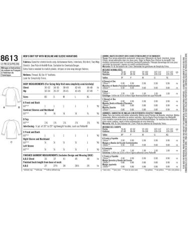 Simplicity US8613A Men's Knit Long Short Sleeve Shirt Patterns by Mimi G Style - White - Sizes XS-M - Buy Online on GoSupps.com