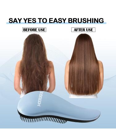 Detangler Hairbrush for Natural Curly Straight Wet or Dry Hair - Blue - Buy Online on GoSupps.com