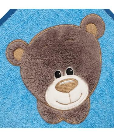 Morgenstern Hooded Baby Towel - 100x100 cm Cotton Oeko-TEX Bear Blue | Soft Absorbent & Perfect for Infants | International Shipping Available - Buy Online on GoSupps.com