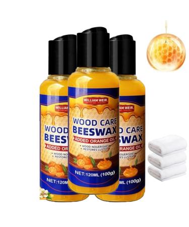 Natural Beeswax & Orange Oil Wood Conditioner 120ML Natural Beeswax-Wood Care Beeswax Bees Wax Spray Furniture Polish Bees Wax Wood Cleaner (3pcs)