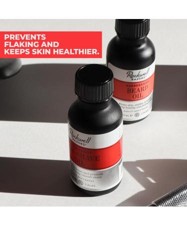 Rockwell Razors Pre-Shave Oil - Barbershop Scent | Moisturizing Jojoba Argan Avocado & Green Tea Oils | Protects Against Irritation & Razor Burn | All-Natural Skin Care for All Skin Types - International Shipping Available - Buy Online on GoSupps.com