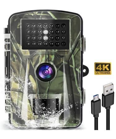 Radioind Wild camera with Motion detector Night vision 36MP 4K 0.2S wildlife camera 850nm low glow infrared night vision camera hunting camera IP65 waterproof HC806A