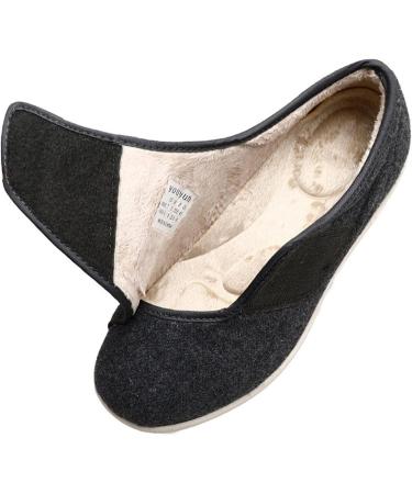 NVBHOF Diabetic Shoes for Men - Autumn & Winter Warm Fleece, Extra Wide Recovery Shoe for Elderly, Health Gift for Parents - Size 9C Black - Buy Online on GoSupps.com