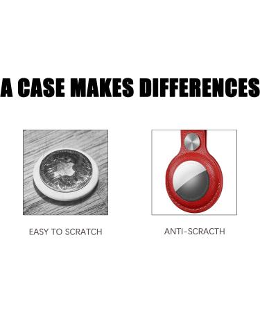 4-Pack Leather AirTag Key Chain Holder - Ultra Tracker Case with Loop Key Ring for Apple AirTags - PU Cover for Wallet/Luggage/Pets - Black/Blue/Brown/Red - Buy Online on GoSupps.com