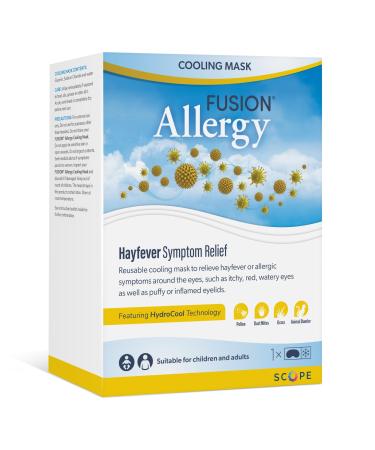 FUSION Allergy Cooling Eye Mask with HydroCool Technology - Super Soft & Reusable - Quick Relief from Hay Fever Symptoms Migraines Congestion Sinus Pain and Puffy Irritated Eyes