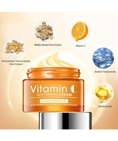 Vitamin C Cream for Women | Anti-Aging Face Moisturizer with Hyaluronic Acid | Reduce Fine Lines & Tighten Skin - Buy Online on GoSupps.com
