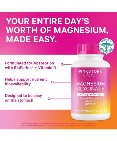 Pink Stork Magnesium Glycinate and Women's Multivitamin Bundle - Magnesium Supplement for Women Calm Mood Hair Skin and Nails - Buy Online on GoSupps.com