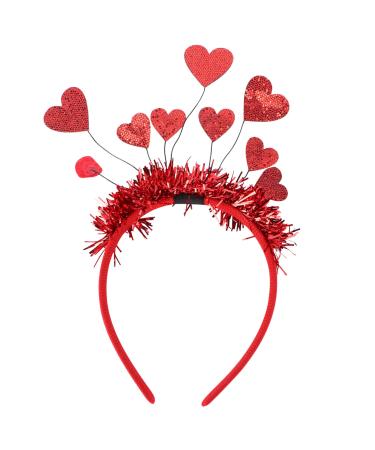 Beaupretty Heart headband glitter heart red lametta hair band hair hinge hair accessories photo props for Valentine's day wedding gift decoration