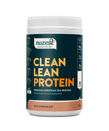 Nuzest - Vegan Pea Protein Powder - Clean Lean Protein - Rich Chocolate - Plant-Based Low Calorie & Low Carb - Lactose Free - Gluten Free - Dairy Free - 250g (10 Servings)